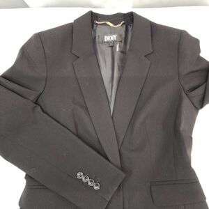 DKNY Women's Size 4 Business Casual Blazer Black Single Breasted Professional Ca